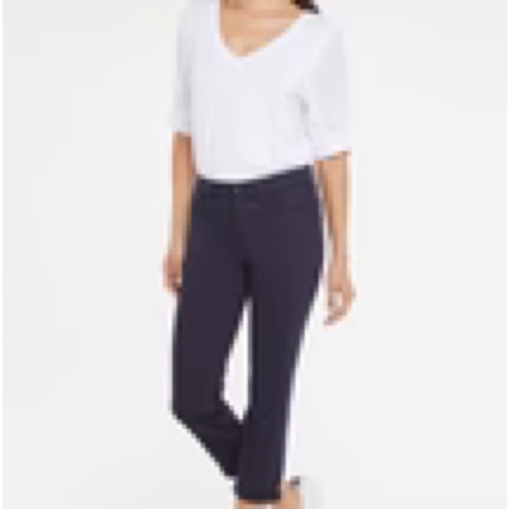 NWT NYDJ Chloe Skinny Capri Jeans In Black, 14